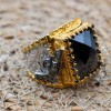 Onyx Men's Ring, Revolver Men's Ring, Turkish Handmade Men's Ring, Gold Plated Men Ring, Men's Jewelry, Gift for Him, 925 Sterling Silver