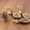 Emerald Set, Authentic Set, Handmade Set Women, Turkish Handmade, Ladies Jewelry Set, Earring, Pendant, Ladies Set, 925k Sterling Silver