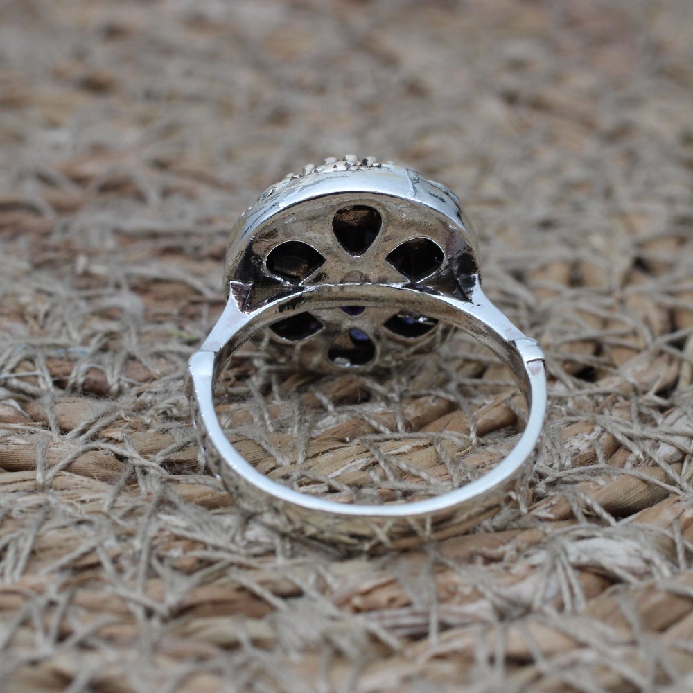 Amethyst Ring, Handmade Women's Ring, Turkish Handmade, Silver Ladies Ring, Ottoman Ring, Authentic, Ladies Ring, 925k Sterling Silver Ring,