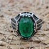 Emerald Men's Ring, Ottoman Men's Ring, Handmade Men's Ring, Turkish Handmade Men's Ring, Men's Jewelry, Gift for Him, 925 Sterling Silver