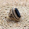 Onyx Ring, Handmade Women's Ring, Authentic Ring, Turkish Ring, Ottoman Women's Ring, Ladies Ring, 925k Sterling Silver Ring, Cubic Zirconia