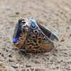 Sapphire Men's Ring, Tree Of Life Ring, Handmade Men's Ring, Turkish Handmade Men's Ring, Men's Jewelry, Gift for Him, 925 Sterling Silver