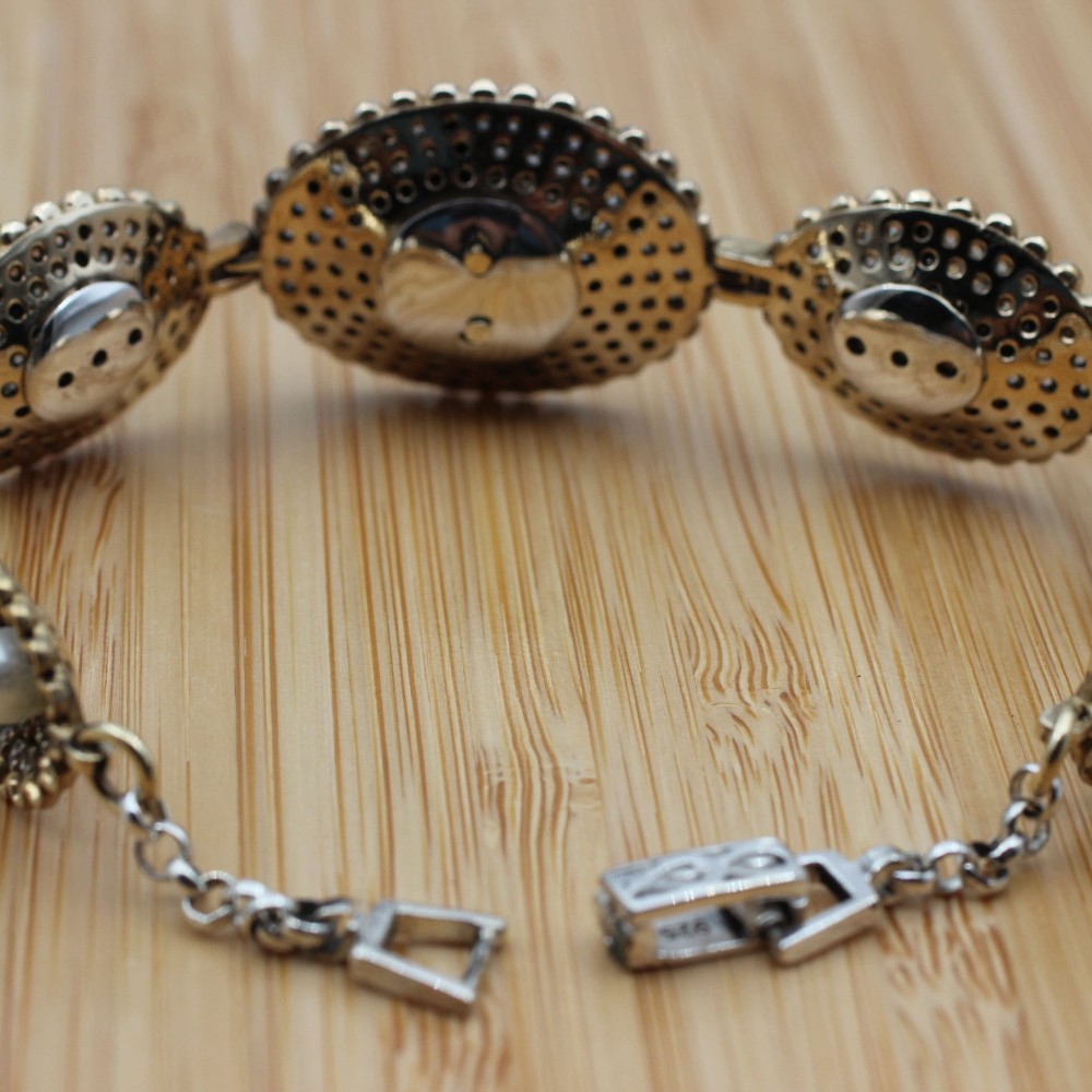 Leopard Bracelet, Pearl Bracelet, Handmade Bracelet, Bangle Cuff, Turkish Handmade, Bangle Bracelet, Gift for Her, 925k Sterling Silver,