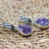 Amethyst Ladies Earring, Stud Earring, Handmade Women's Earring, Turkish Handmade, Ottoman Ladies Earring, Gift For Her, 925 Sterling Silver