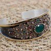 Emerald Bracelet, Ottoman Bracelet, Handmade Bracelet, Bangle Cuff, Turkish Handmade, Bangle Bracelet,Gift For Her, 925k Sterling Silver,
