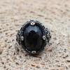Turkish Handmade Silver Men's Ring, Men's Handmade Ring, Yemeni Men's Ring, Onyx Ring, Ottoman Ring, Gift for Him, 925k Sterling Silver,
