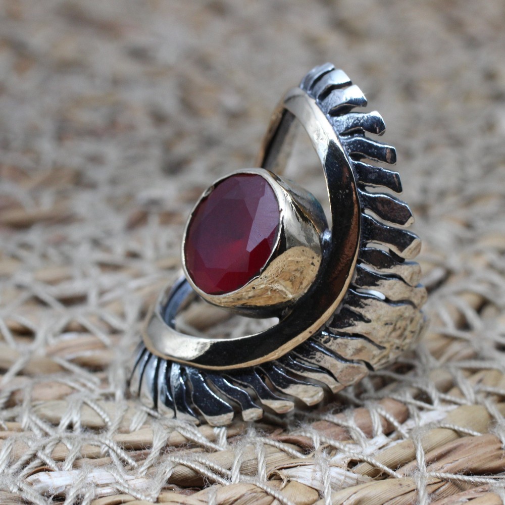 Paraiba Ladies Ring, Handmade Women's Ring, Turkish Handmade Silver Ladies Ring, Ottoman Women's Ring, Ladies Ring, 925k Sterling Silver