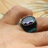 Amethyst Men's Ring, Mens Handmade Ring, Turkish Handmade Silver Men Ring, Ottoman Men Ring, Men Jewelry, Gift for Him, 925k Sterling Silver