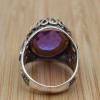 Men's Handmade Ring, Yemeni Ring, Amethyst Ring, Turkish Handmade Silver Men Ring, Ottoman Men Ring, Gift for Him, 925k Sterling Silver Ring