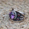 Amethyst Ring, Handmade Women's Ring, Turkish Handmade, Silver Ladies Ring, Ottoman Ring, Authentic, Oval Stone, 925k Sterling Silver Ring,