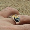 Men's Handmade Ring, Turkish Handmade Ring, Citrine Men's Ring, Ottoman Men's Ring, Men's Jewelry, Gift for Him, 925k Sterling Silver Ring