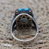 Mens Handmade Ring, Turkish Handmade Silver Men Ring, Ottoman Ring, Aquamarine Ring, Men's Jewelry, Gift for Him, 925k Sterling Silver Ring