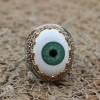 Evil Eye Men's Ring, Emerald Mens Ring, Handmade Ring, Turkish Handmade Silver Men Ring, Men Jewelry, Gift for Him, 925 Sterling Silver Ring