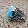 Turquoise Men's Ring, Ottoman Men's Ring, Handmade Men's Ring, Turkish Handmade Men's Ring, Men's Jewelry, Gift for Him, 925 Sterling Silver Turquoise Men's Ring, Ottoman Men's Ring, Handmade Men's Ring, Turkish Handmade Men's Ring, Men's Jewelry, Gift for Him, 925 Sterling Silver