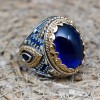 Turkish Handmade Silver Men Ring, Mens Handmade Ring, Ottoman Ring, Sapphire Ring, Men's Jewelry, Gift for Him, 925k Sterling Silver Ring Turkish Handmade Silver Men Ring, Mens Handmade Ring, Ottoman Ring, Sapphire Ring, Men's Jewelry, Gift for Him, 925k Sterling Silver Ring