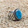 Turquoise Men's Ring, Handmade Ring, Turkish Handmade Silver Men Ring, Ottoman Ring, Men's Jewelry, Gift for Him, 925k Sterling Silver Ring Turquoise Men's Ring, Handmade Ring, Turkish Handmade Silver Men Ring, Ottoman Ring, Men's Jewelry, Gift for Him, 925k Sterling Silver Ring