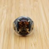 Alexandrite Ring, Men Handmade Ring, Turkish Handmade Silver Mens Ring, Ottoman Ring, Men's Jewelry, Alexandrite, 925k Sterling Silver Ring