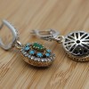 Emerald Set, Authentic Set, Handmade Set Women, Turkish Handmade, Ladies Jewelry Set, Earring, Pendant, Ladies Set, 925k Sterling Silver