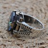 Mystic Topaz Ring, Handmade Ring, Turkish Handmade Silver Men Ring, Mystic Topaz Ring, Men's Jewelry, Gift for Him, 925k Sterling Silver