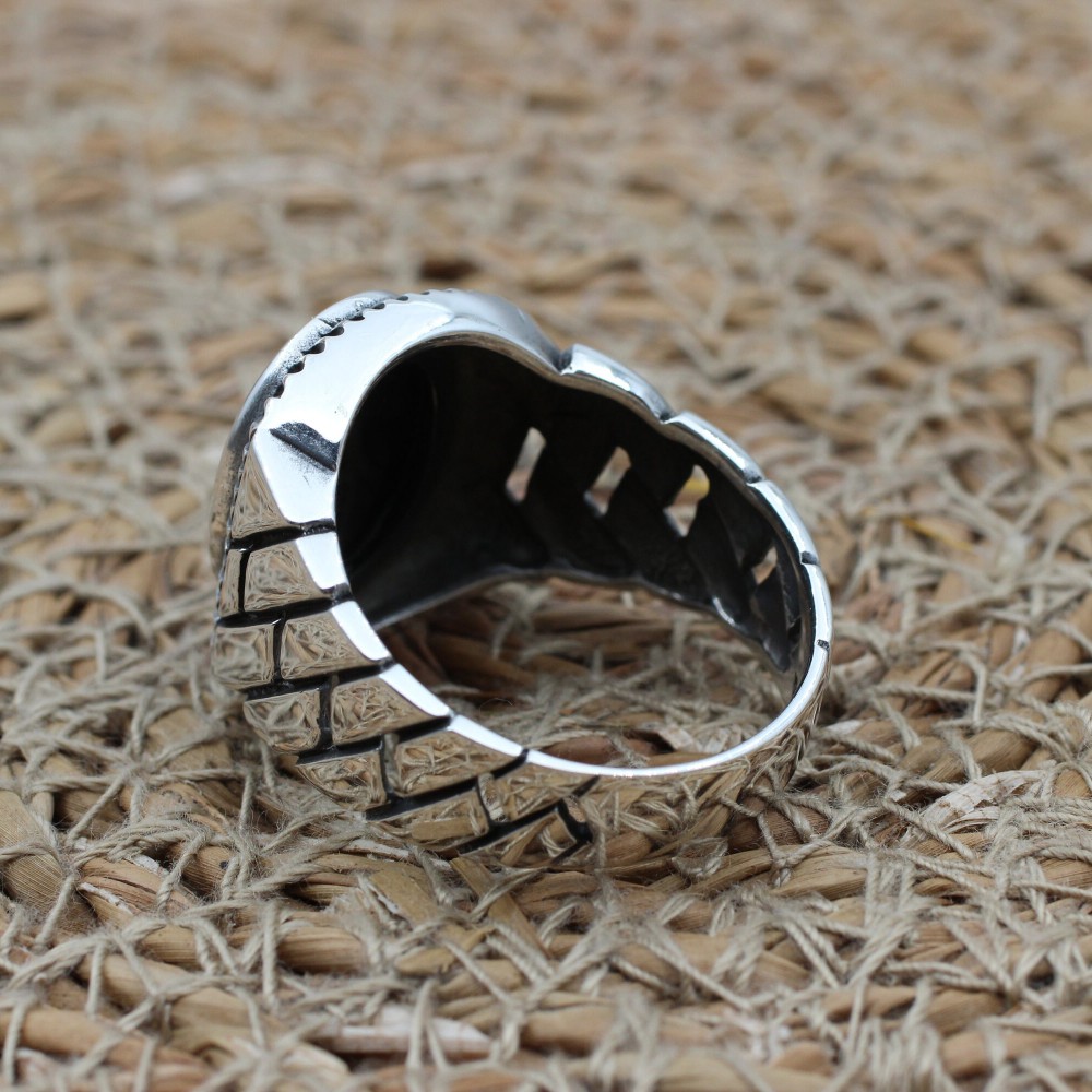 Handmade Silver Men's Ring, Onyx Men's Ring, Turkish Handmade Men's Ring, Men's Ring, Ottoman Mens Ring, Gift for Him, 925k Sterling Silver, Handmade Silver Men's Ring, Onyx Men's Ring, Turkish Handmade Men's Ring, Men's Ring, Ottoman Mens Ring, Gift for Him, 925k Sterling Silver,
