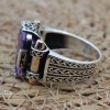 Men's Handmade Ring, Turkish Handmade Silver Men's Ring, Ottoman Ring, Amethyst Ring, Men's Jewelry, Amethyst, 925k Sterling Silver Ring