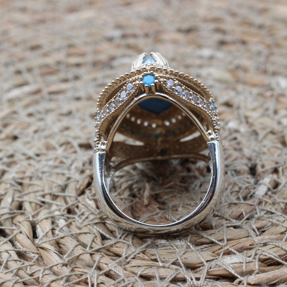 Turquoise Ladies Ring, Handmade Women Ring, Turkish Handmade Silver Ladies Ring, Women Ottoman Ring, Ladies Ring, 925k Sterling Silver, Turquoise Ladies Ring, Handmade Women Ring, Turkish Handmade Silver Ladies Ring, Women Ottoman Ring, Ladies Ring, 925k Sterling Silver,