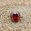 Ruby Ring, Handmade Men's Ring, Turkish Handmade Men's Ring, Ottoman Men's Ring, Men's Jewelry, Gift for Him, 925k Sterling Silver Ring
