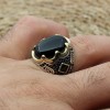 Men's Handmade Ring, Turkish Handmade Silver Men's Ring, Ottoman Men Ring, Onyx Ring, Men's Jewelry, Gift for Him, 925k Sterling Silver Ring