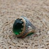 Emerald Men's Ring, Ottoman Men's Ring, Handmade Men's Ring, Turkish Handmade Men's Ring, Men's Jewelry, Gift for Him, 925 Sterling Silver