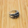 Turkish Handmade Silver Men's Ring, Men's Handmade Ring, Men's Ring, Onyx Men's Ring, Ottoman Mens Ring, Gift for Him, 925k Sterling Silver,