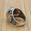 Turquoise Men's Ring, Handmade Ring, Turkish Handmade Silver Men Ring, Ottoman Ring, Men's Jewelry, Gift for Him, 925k Sterling Silver Ring