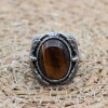 Tiger Eye Men's Ring, Ottoman Men's Ring, Handmade Men's Ring, Turkish Handmade Eagle Ring, Men's Jewelry, Gift for Him, 925 Sterling Silver