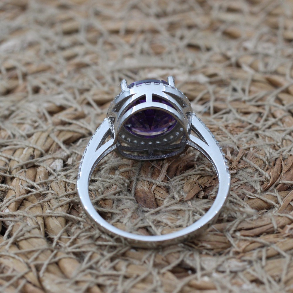 Amethyst Set, Authentic Set, Handmade Set Women, Turkish Handmade, Ladies Jewelry Set, Earring, Pendant, Ladies Set, 925k Sterling Silver