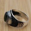 Emerald Ring, Mens Handmade Ring, Turkish Handmade Silver Men Ring, Ottoman Men Ring, Men's Jewelry, Gift for Him, 925k Sterling Silver Ring