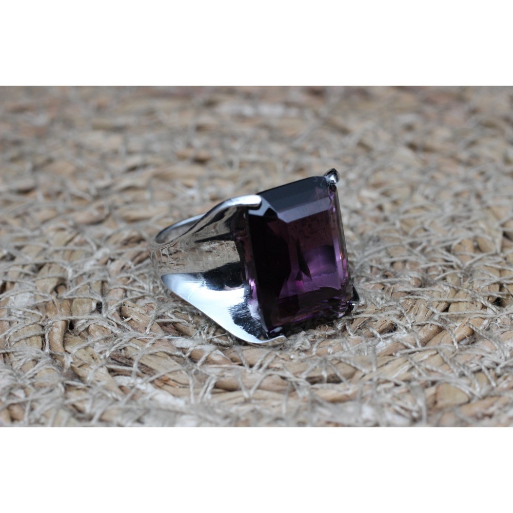 Amethyst Ring, Handmade Women's Ring, Turkish Handmade, Silver Ladies Ring, Ottoman Ring, Authentic, Ladies Ring, 925k Sterling Silver Ring,
