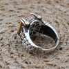 Men's Handmade Ring, Men Chain Model Ring, Citrine Men's Ring, Ottoman Men's Ring, Men's Jewelry, Gift for Him, 925k Sterling Silver Ring