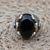 Men's Handmade Ring, Turkish Handmade Silver Men's Ring, Ottoman Men Ring, Onyx Ring, Men's Jewelry, Gift for Him, 925k Sterling Silver Ring