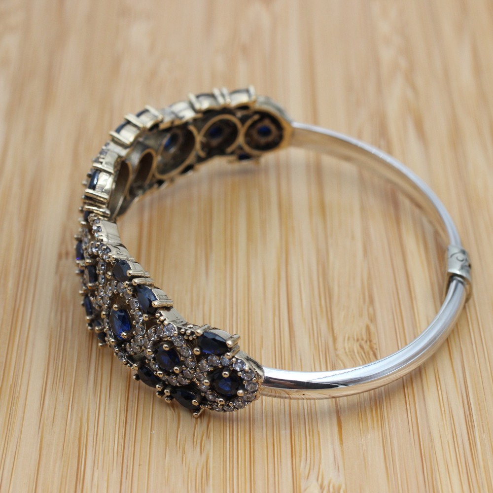 Sapphire Bracelet, Ottoman Bracelet, Handmade Bracelet, Bangle Cuff, Turkish Handmade, Bangle Bracelet, Gift for Her, 925k Sterling Silver Sapphire Bracelet, Ottoman Bracelet, Handmade Bracelet, Bangle Cuff, Turkish Handmade, Bangle Bracelet, Gift for Her, 925k Sterling Silver