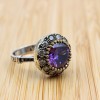 Amethyst Ring, Handmade Women Ring, Turkish Handmade Silver Ladies Ring, Ottoman Ring, Ladies Ring, 925k Sterling Silver, Zircon Ring