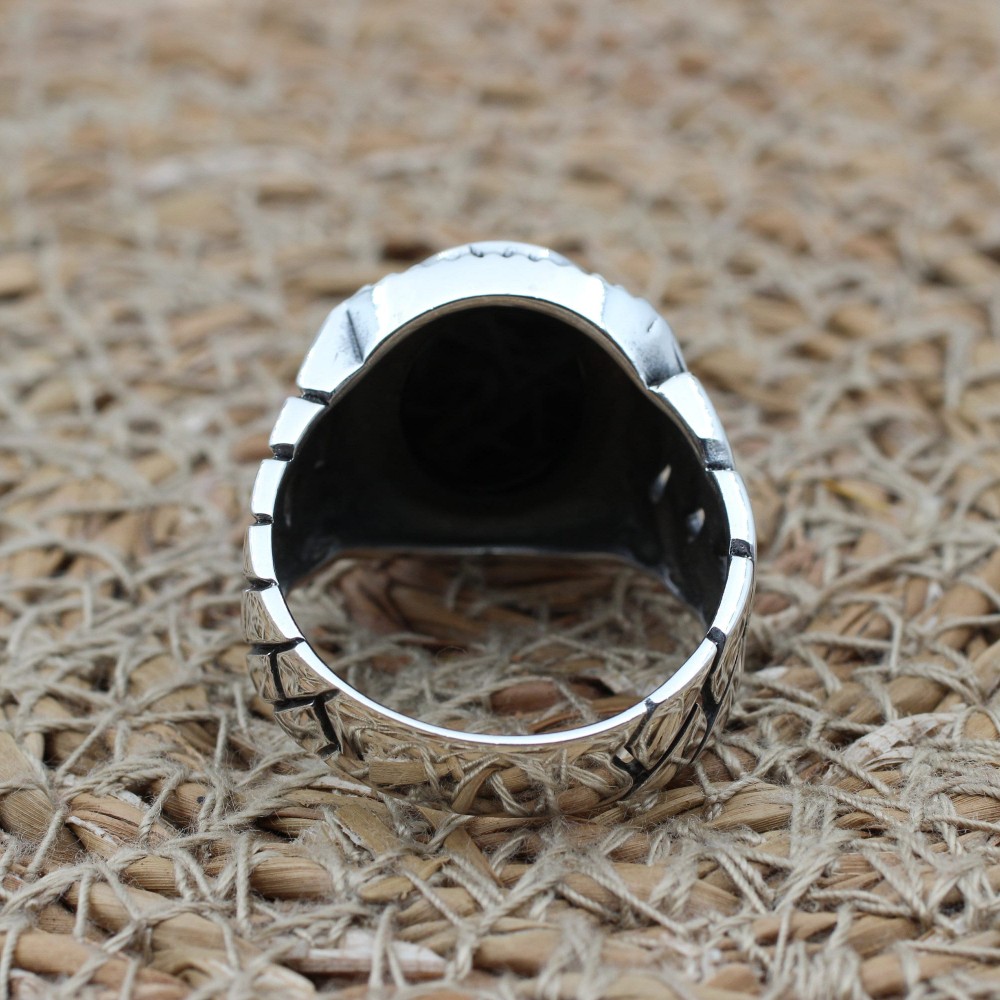 Handmade Silver Men's Ring, Onyx Men's Ring, Turkish Handmade Men's Ring, Men's Ring, Ottoman Mens Ring, Gift for Him, 925k Sterling Silver, Handmade Silver Men's Ring, Onyx Men's Ring, Turkish Handmade Men's Ring, Men's Ring, Ottoman Mens Ring, Gift for Him, 925k Sterling Silver,