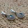 Aquamarine Set, Authentic Set, Handmade Women Set, Turkish Handmade, Ladies Jewelry Set, Earring, Ladies Set, 925k Sterling Silver, Jewelry,